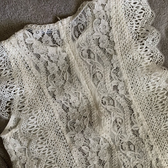 {Zara} NWOT White Lace Top - Picture 6 of 7